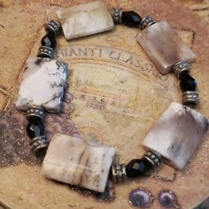 *8 for $25*  Black Grey & Tan Stone Bracelet